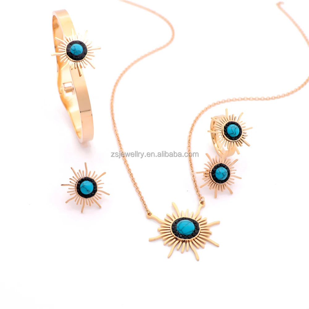Party Stainless Steel Gemstone Gold Plated Hot Sales Little Girls  4Pcs Bracelet Jewelry Pearl Wholesale Women Luxury Sets