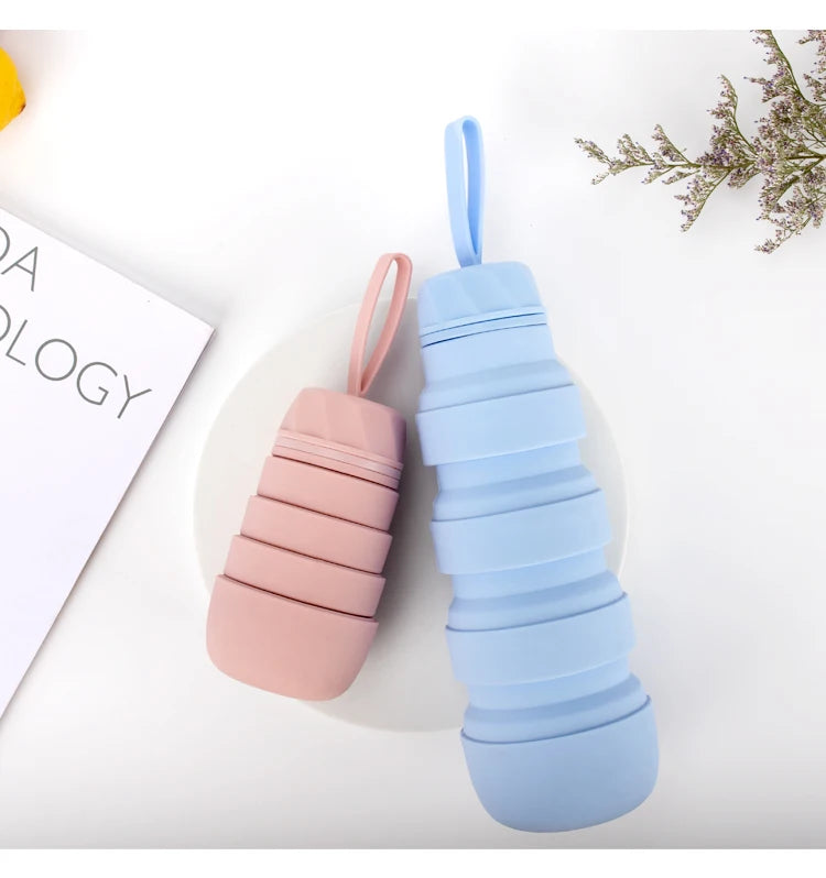Portable BPA-Free 18oz 350ml 550ml 750ml Collapsible Eco-Friendly Dishwasher Safe Food Grade Silicone Sports Bottle Direct