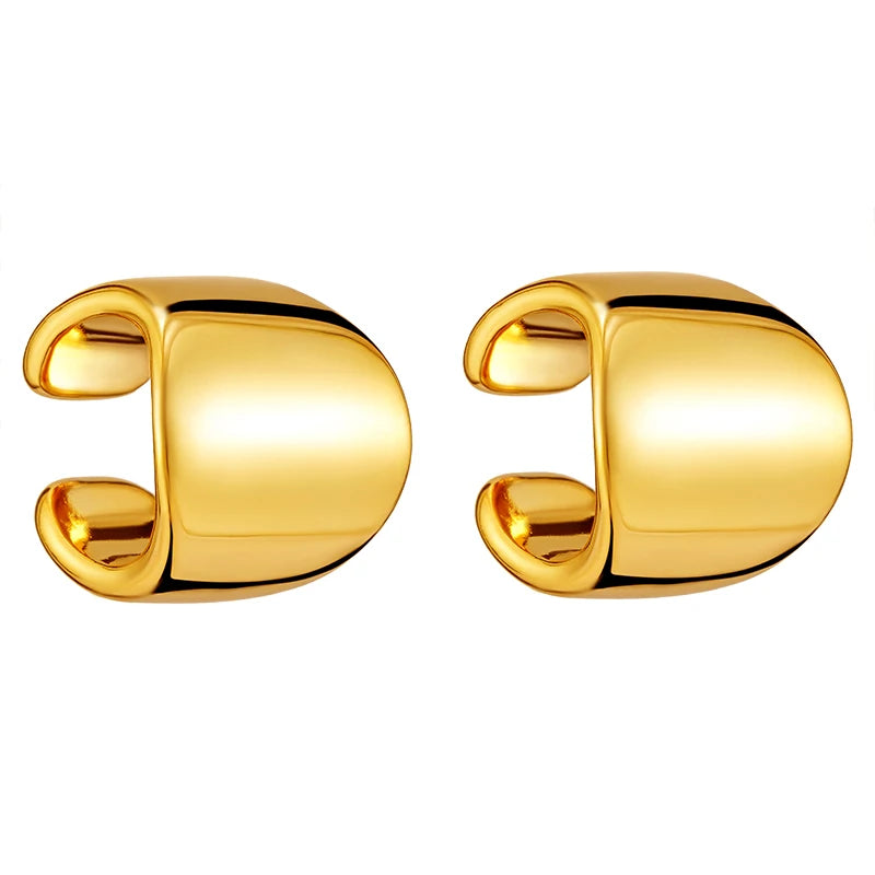 Factory Wholesale18k Gold Plating Smooth Simple Ear Cuff for Women Ear Cuff for Girls