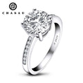 Hot Sell 9mm 2CT Cubic Zirconia CZ 925 Sterling Silver Round Center Stone Engagement Ring for Women