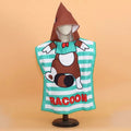 Antimicrobial Cotton Kids Hooded Beach Towel - Cartoon Printed Toddler Poncho Bath Robe