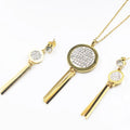BMZ 2025 New Released Geometric Changeable Iced Out Stainless Jewelry Set