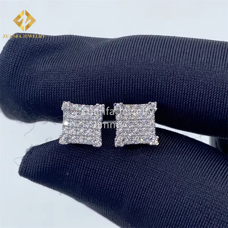 Iced Out Earring Jewelry VVS Moissanite 925 Silver Man Hip Hop Earring Stud Earrings
