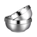 Kitchenware Mirror Polishing Double Wall Stainless Steel Noodle Soup Bowl Restaurant Rice Ramen Bowls