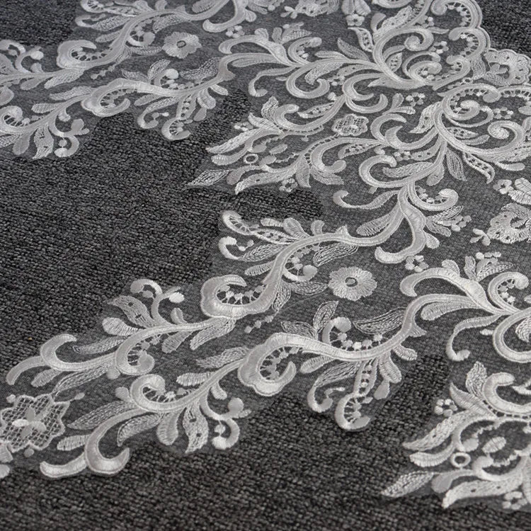 White Border Lace Embroidery Flowers DIY Sewing Accessories for Bridal Wedding Garment Dresses Veils Shoes & Bags