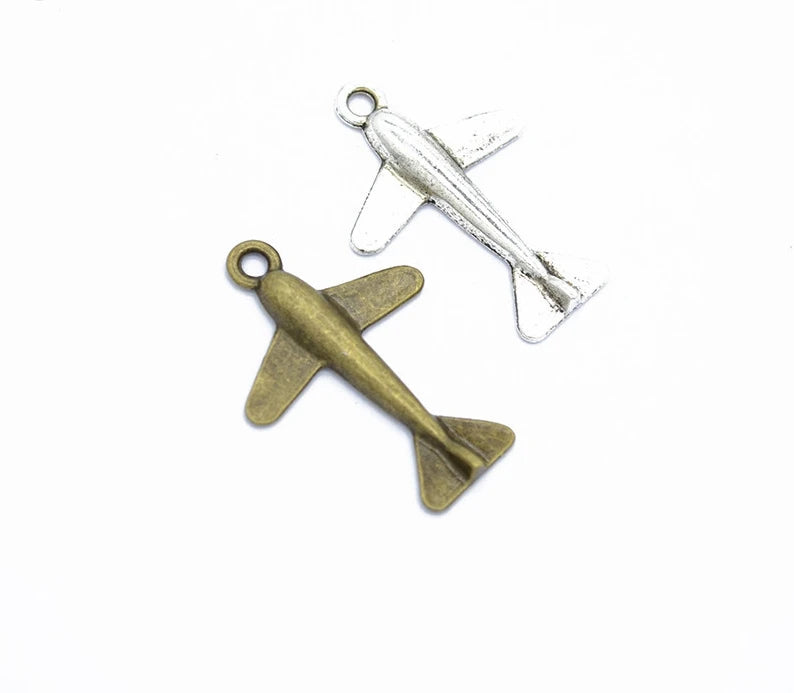 AA00267 Airplane Charms Antique Aircraft Plane Charm Pendant