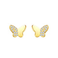Delicate Christmas Jewelry Gifts S925 Sterling Silver 18K Gold Plated butterfly Stud Earrings for Women