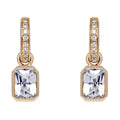Custom Hoops and Rectangle Detachable Droplets White CZ Stone 14K 18K Gold Plated Hoop Earring Brass Jewelry
