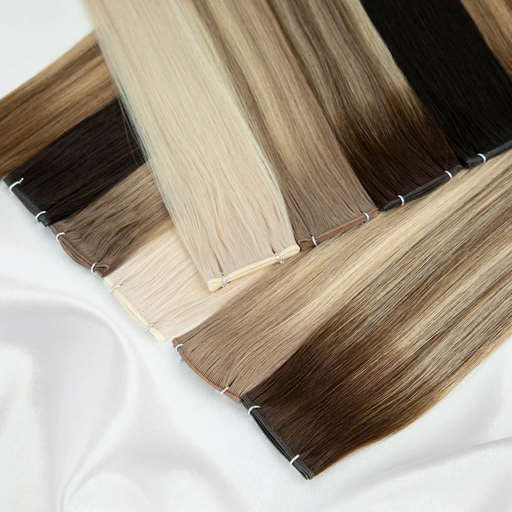 LeShine Genius Weft Hair Extensions Cuticle Intact Russian Virgin Double Drowned Genius Weft Hair Extensions
