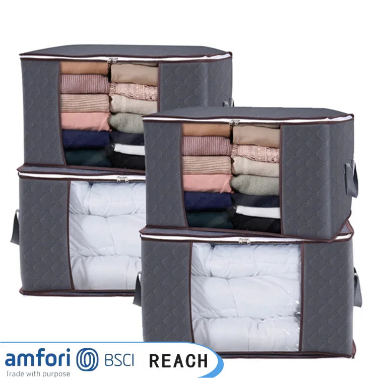 China Factory Customized Storage Bag Clothes Durable Wholesale Puffer Quilt Bags with Zipper Storage Organizer Bag