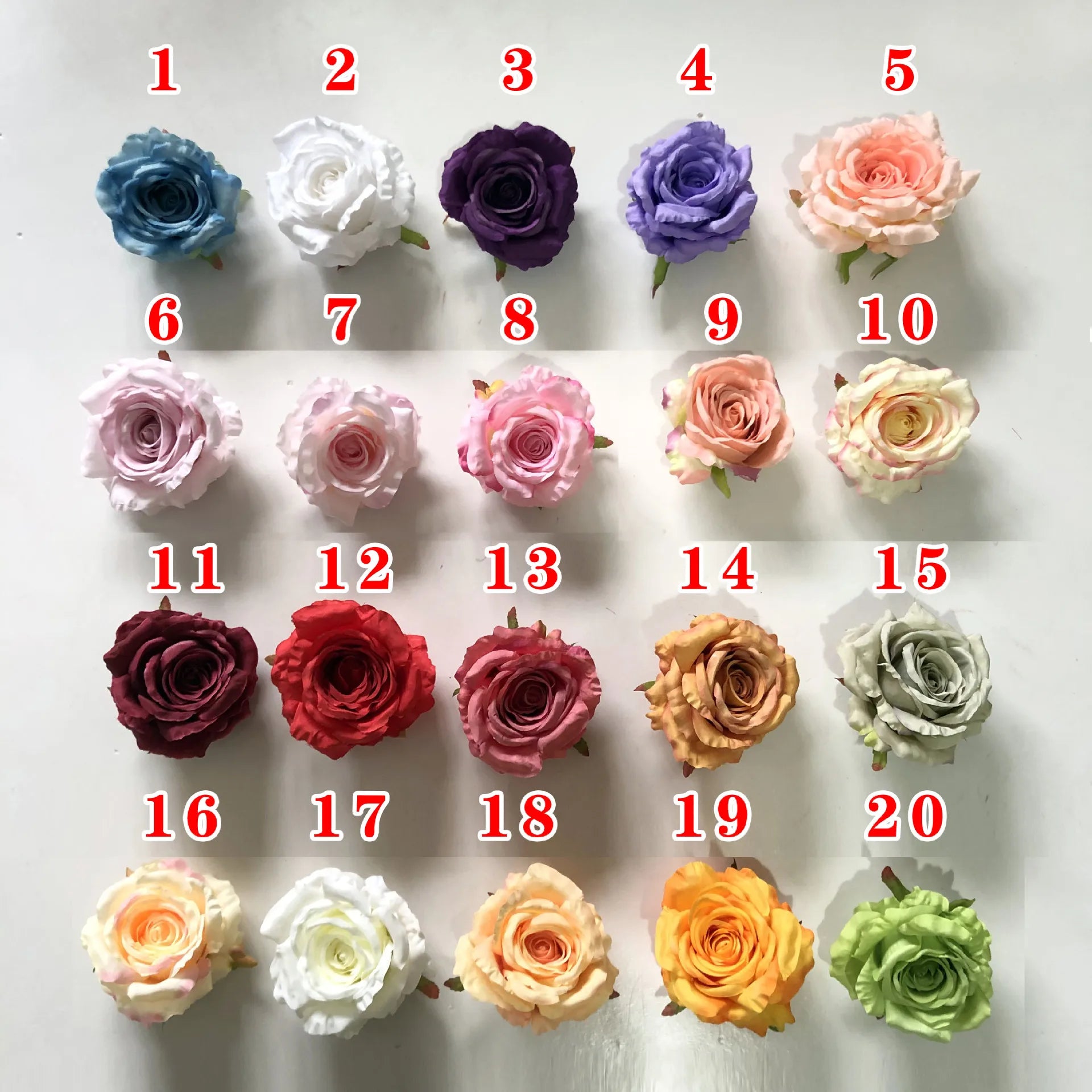 Factory Sale 10cm 12cm 15cm Rose Flower Heads 20 Colors Silk Decorative Plants for Wedding Decoration