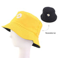 Women Double Wear Cotton Packable Summer Travel  Beach Hiking Hat With Daisy Flower Embroidery Sun Bucket Hat for Unisex