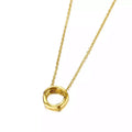 18K Gold Plated Stainless Steel Geometric Necklace Trendy Simple Irregular Hoop Circle Pendant for Parties