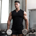 Men's Casual Cotton Sleeveless T-Shirt Small V-Neck Sports Vest for Summer Bodybuilding Fitness Training Top for Running