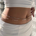 2025 Dazan New 18k Pvd Gold Plated Stainless Steel Tarnish Free Hawaiian Dainty Silver Waist Chain Belly Chain for Women