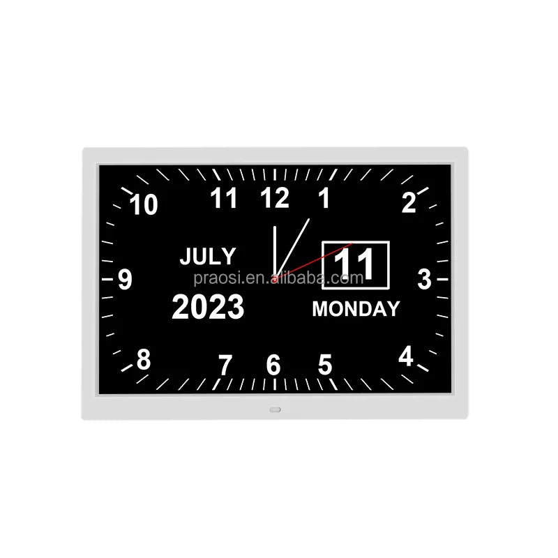 2024 Wall Hang Photo Video Music Playback Digital Photo Frame 15" Dementia Clock With Remote Control
