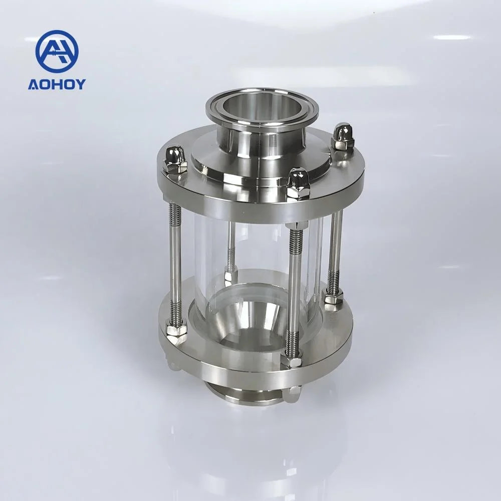 Aohoy Diary Wholesale OEM Factory 304 Food Grade Flow Tubular Stainless Steel Sanitary Tri Clover Clamp Sight Glass Manufacturer