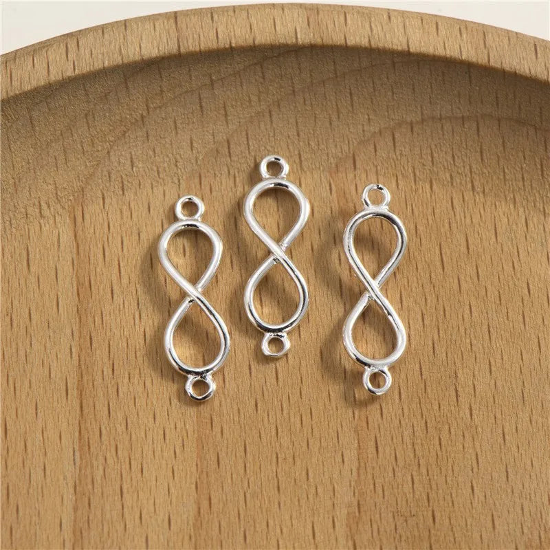 Genuine 925 Sterling Silver Infinity 8 Clasps with Closed Ring for Jewelry Necklace Bracelet Making Connector