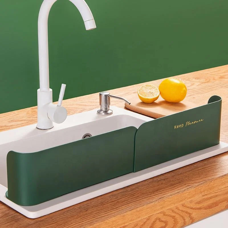 2026 New Simple and Creative Kitchen Sink Flap Rack Telescopic Drain Rack Multifunctional Household Pool Splash-proof Baffle