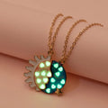 2Pcs/Set Luminous Enamel Moon Sun Bff Necklaces Best Friend Forever Jewelry Magnetic Pendant Necklace for Girls Kids