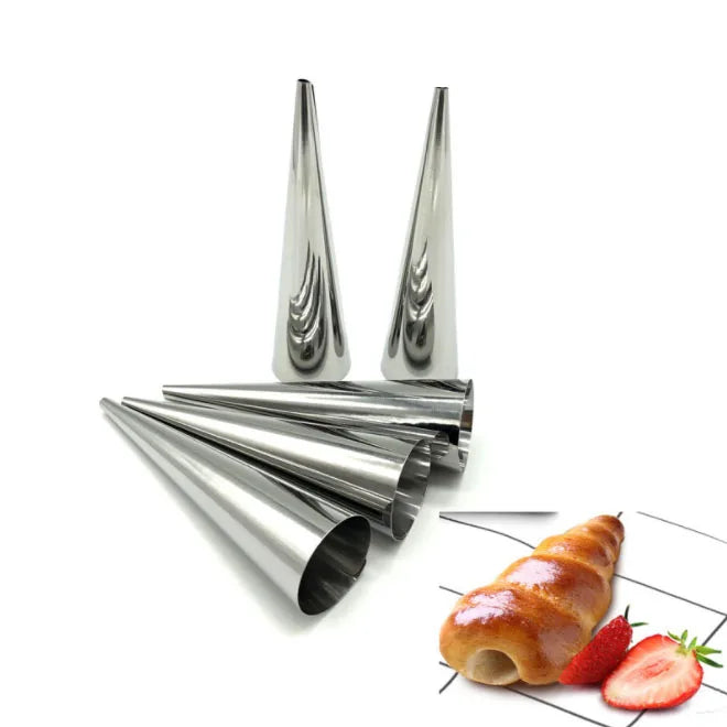 Baking Cones Stainless Steel Spiral Croissant Tubes Horn Bread Pastry Making Cake Mold