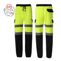 Warm Fleece Hi-vis Reflective Class 3 Safety Pants Joggers Slim Fit Workout Safety Trouser With Pockets