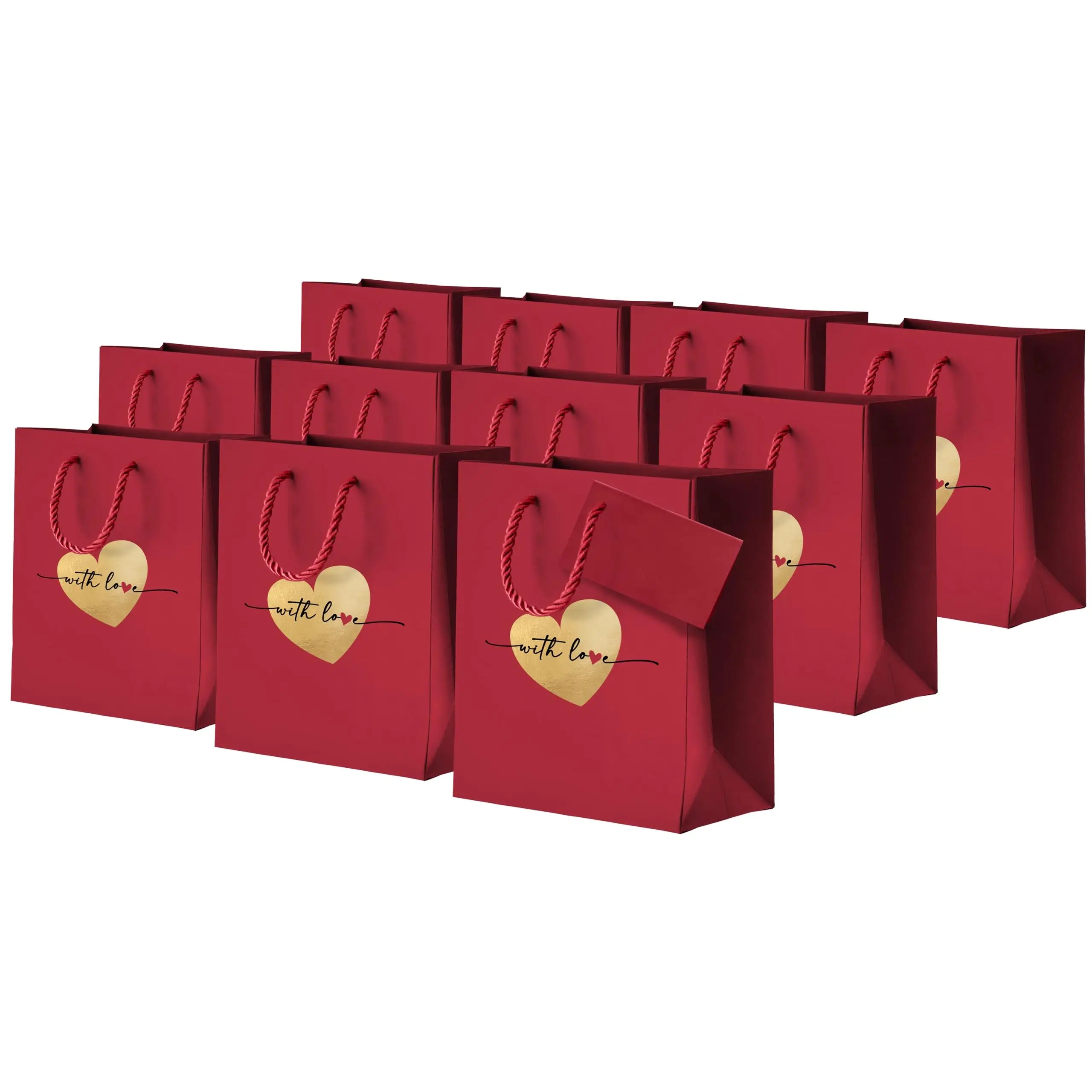 DIY Logo Red Small Mini Paper Gift Bag Ribbon Handles for Candle for Valentine's Day Christmas Gifts Your Wife Handmade Crafts
