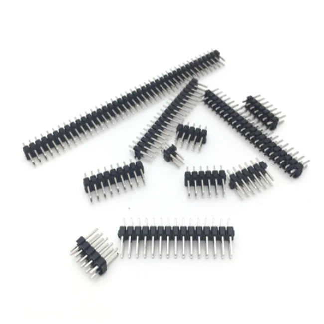 2.54mm Double Row Male PCB Board Pin Header Connector Strip Pin Header 2 * 2/3/4/6/8/10/12/15/20/40P