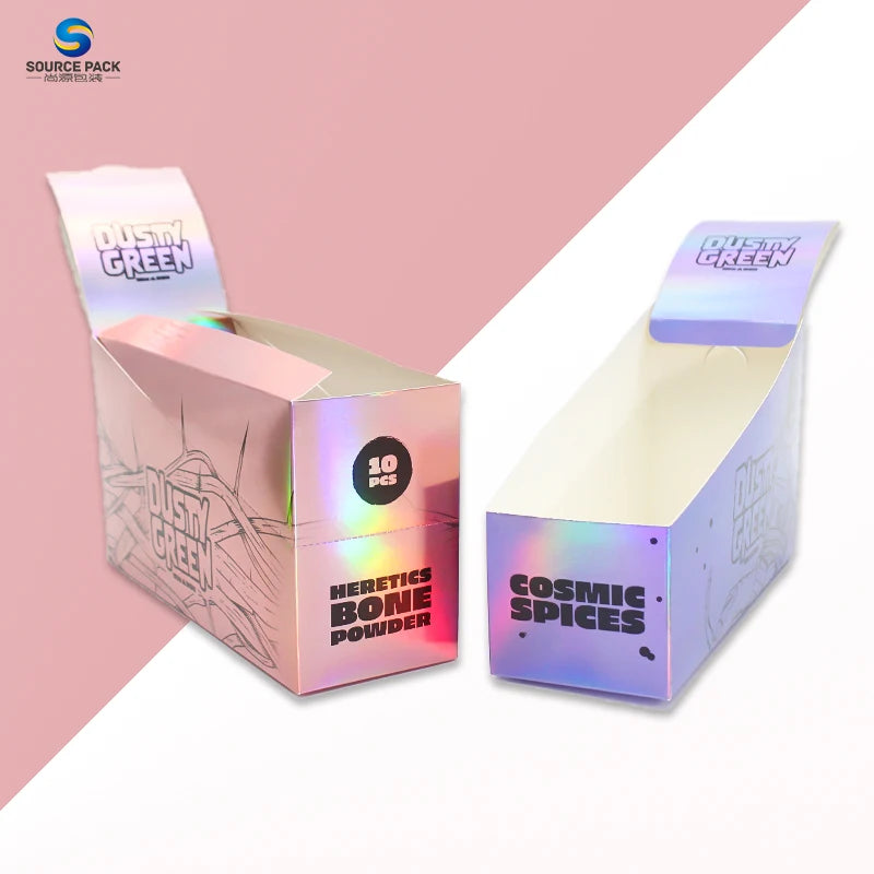Hologram Effect Sales Unit Cardboard Display Boxes Laser Standing Counter Cardboard Shelf Ready Paper Display Boxes