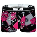 GZADN-OR303 New Arrival Hot Sale  Men's Underwear Ice Silk Breathable Fashion Print Boxers Briefs