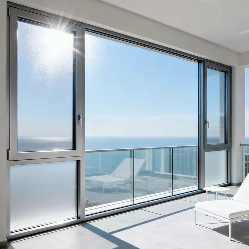 Custom Weather Resistant Thermally Broken Aluminum Frame Double Glazing Glass Casement Windows for Golf Club Houses