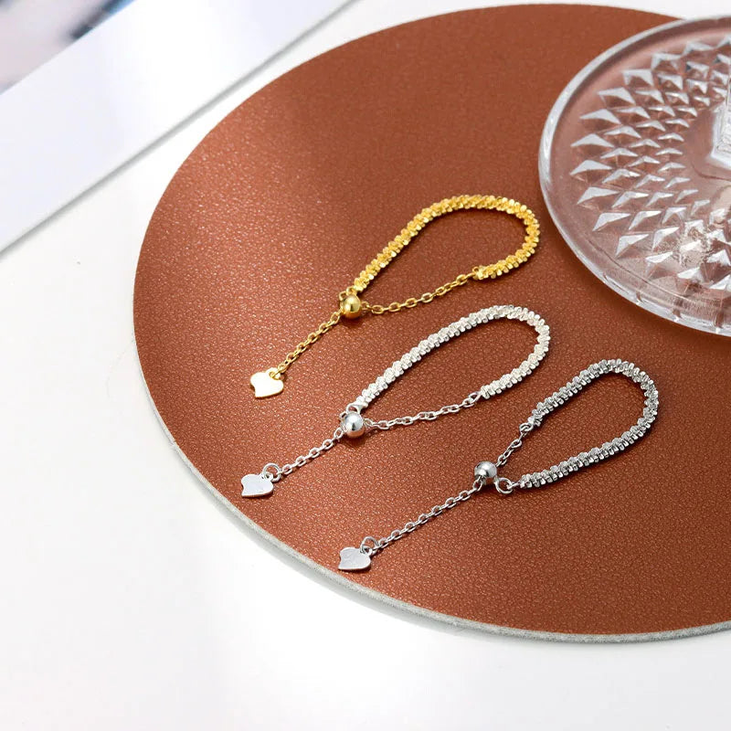 Unique Gold Plating Adjustable Chain Ring 925 Sterling Silver Margarita Chain Finger Ring for Women Wholesale