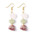 Hot Selling Irregular Citrine Quartz Stone Crystal Dangle Earring Natural Crystal Stone Earrings for Women