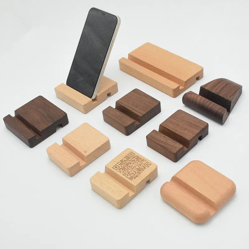 Solid Wood  Desktop Decoration Lazy Solid Mobile Phone Base Creative Solid Base Wooden Mobile Phone Holder