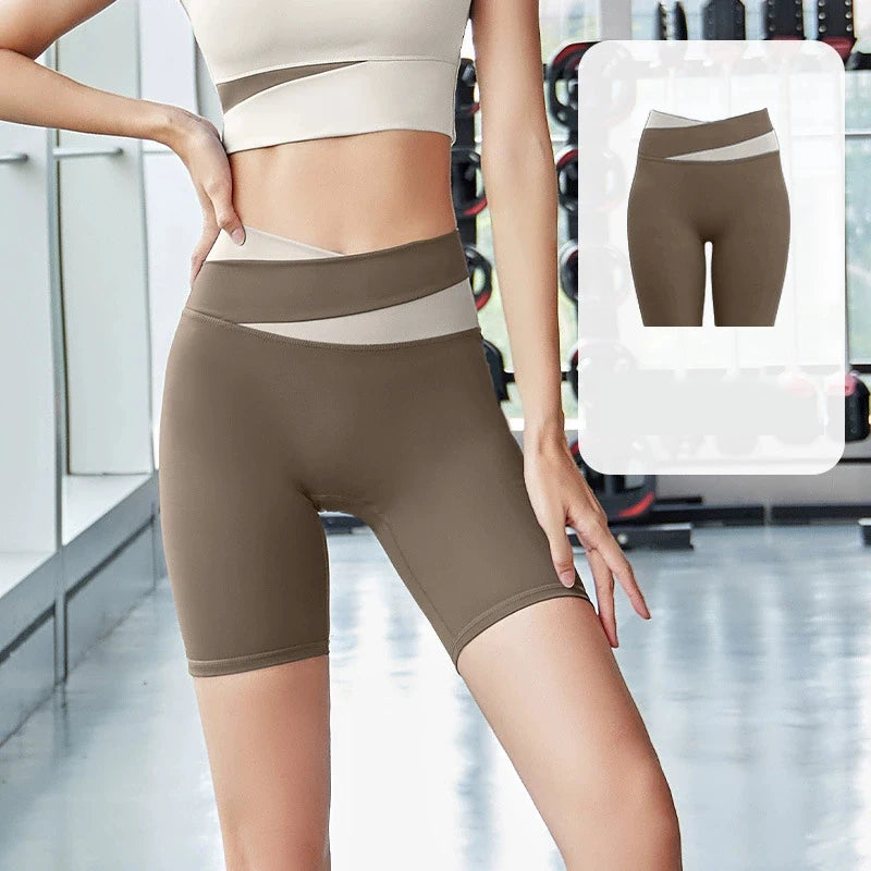 2026 Custom Design Gym Clothing Fitness Workout Yoga Pants Women v Cut Waist Yoga Short 100 Polyester Shorts