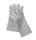 RY Navy & Grey Solid 100% Cashmere Super Warm Wrist-Length Fingerless Men's Winter Gloves with Custom Logo and Needle Detection