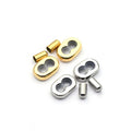 Custom Engraved Logo Stainless Steel  Rope Bracelet Component Two Holes Adjust Clasp
