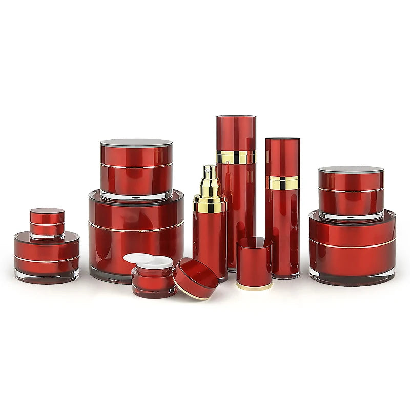 Empty Luxury Stocks 5g 10g 15g 1oz 50g 100g 200g Black Gold Round Skin Care Packaging 8 oz Plastic Facial Cream Cosmetic Jars