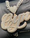 Hip Hop Bling Iced Out CZ Custom Name Pendant Letter Zircon Necklace DIY A-Z Letters VVS Moissanite Pendant