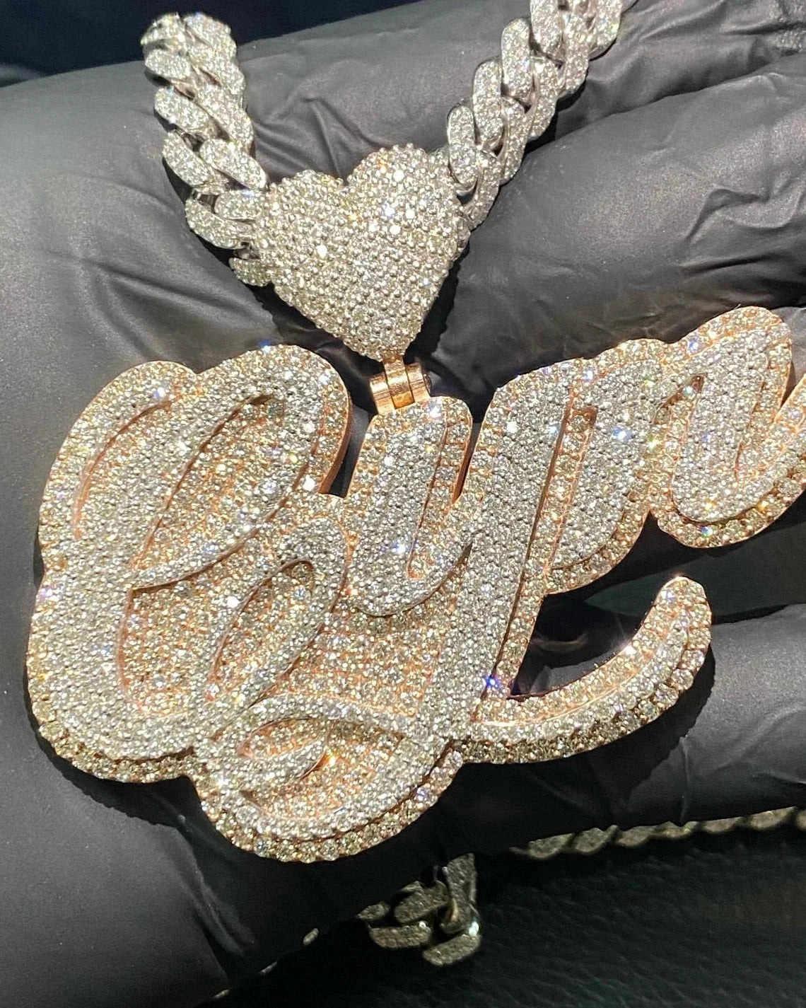 Hip Hop Bling Iced Out CZ Custom Name Pendant Letter Zircon Necklace DIY A-Z Letters VVS Moissanite Pendant