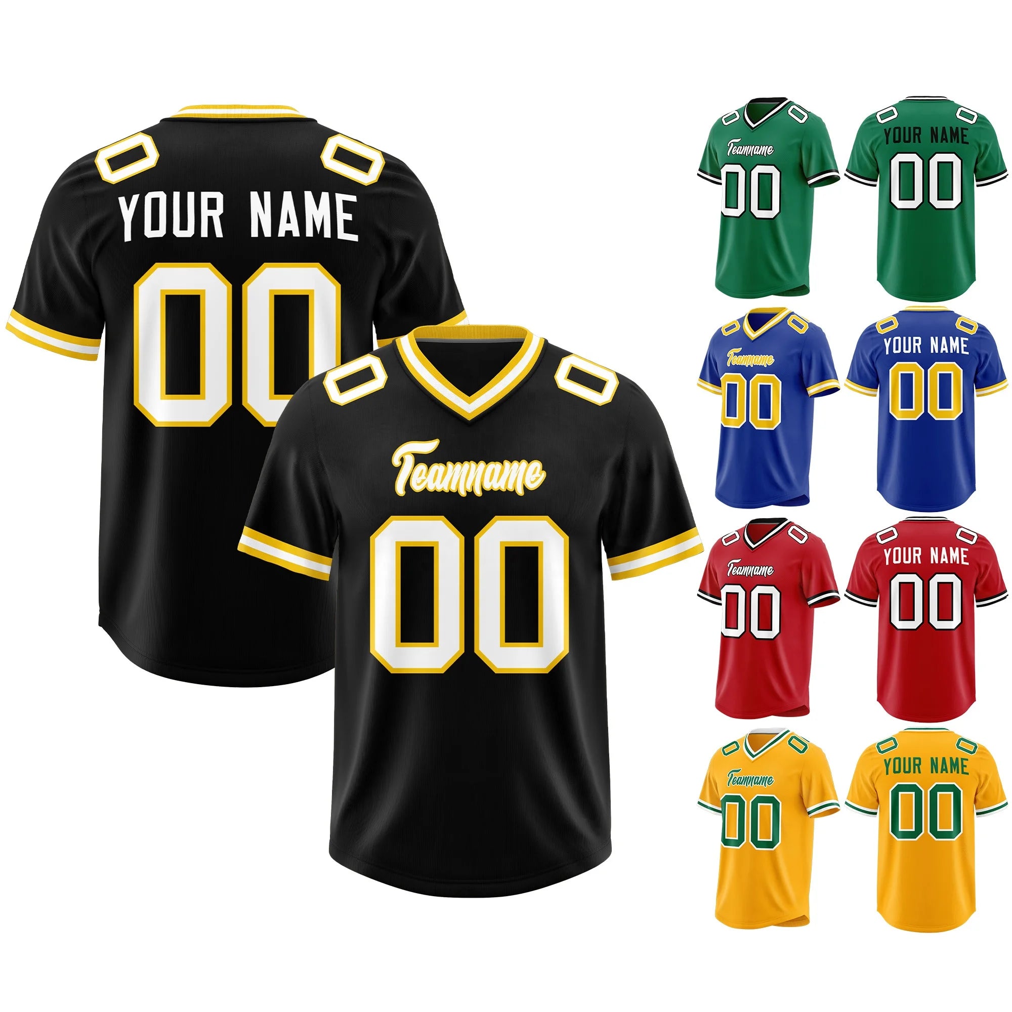 Customizable Retro American Football Rugby Jersey Wholesale Short Sleeve Stitched Throwback Team Sports Breathable Plus Size