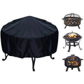 Foldable Portable Black Polyester Heavy Duty Round Customized Patio Fire Pit Cover 34x15"