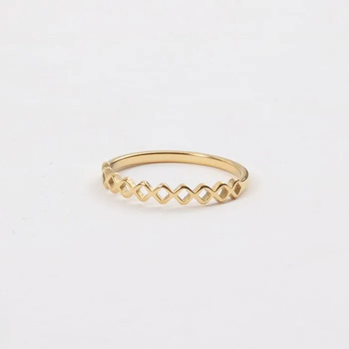 Thin 2mm Minimalist Stainless Steel Customize Shape Cute Ring for Girl
