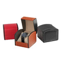 Hot Selling Men's PU Leather Flip Cover Watch Storage Box Portable Single Travel Arched Watch Case