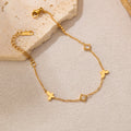 Wholesale Bulk Stainless Steel Simple Butterfly Shaped Zircon Charm Chain Bracelet 18K Gold Plated for Women