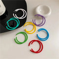 Cany Color Thin Frosted Surface Cutout Round Hoop Earrings Party Jewelry Brief Temperament Opening Chunky C Shape Resin Earrings