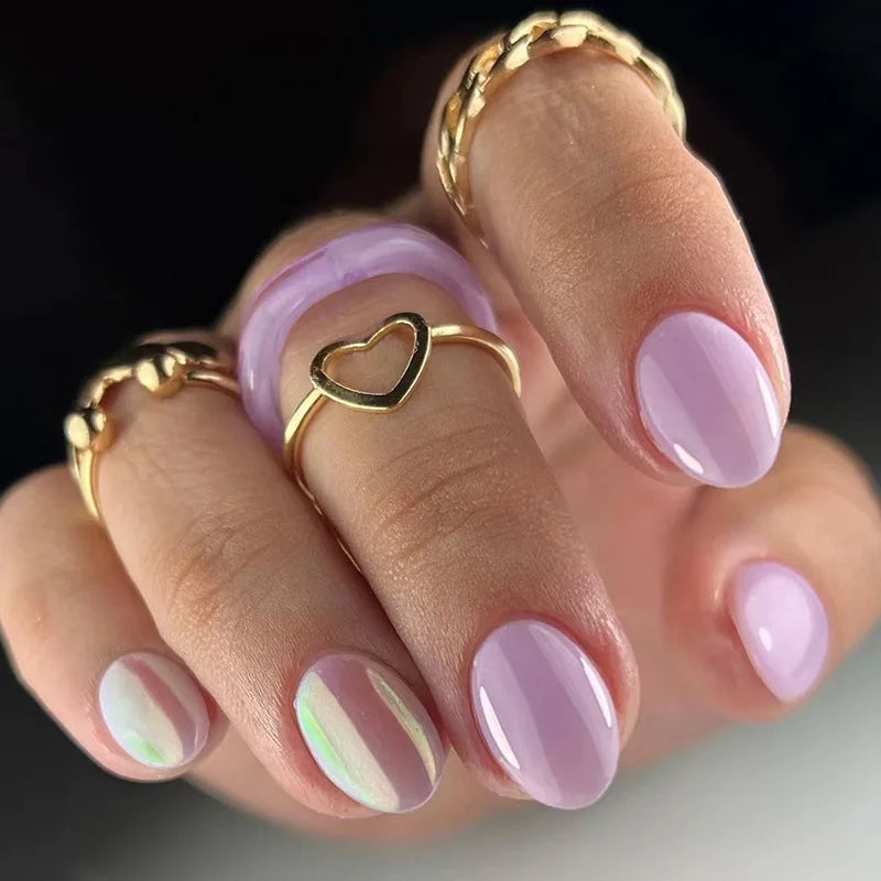 Fashion Acrylic Medium Short Coffin Almond French Tip Nails Manicure Delicate Acrylic Press on Nails Luxury Designer Nail Charms