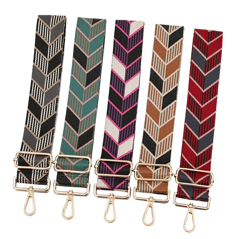 Meetee B-J2114 5cm Wide Bag Accessory Jacquard Rhombus Clash Color Shoulder Belt Crossbody Strap Adjustable Bag Strap
