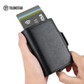 Custom Printed Logo Wallet Leather for Men Tarjetero Cartera Card Holder Pop up Metal Wallet