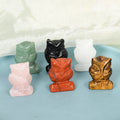 Natural Gemstone Folk Crafts Animal Figurine Quartz Hand Carved Healing Stone Crystals Owl